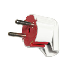 Вилка штепсельна EL-BI з заземленням біло-червона L
