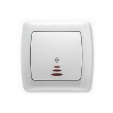 Вимикач VI-KO Carmen білий 1кл прохідний з підсвіткою