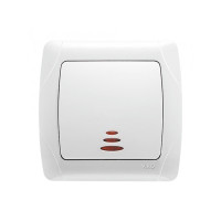 Вимикач VI-KO Carmen білий 1кл з підсвіткою