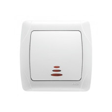 Вимикач VI-KO Carmen білий 1кл з підсвіткою