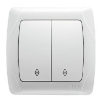 Вимикач VI-KO Carmen білий 2кл прохідний