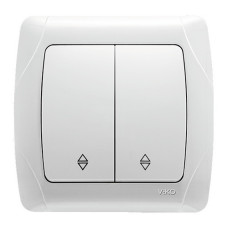 Вимикач VI-KO Carmen білий 2кл прохідний