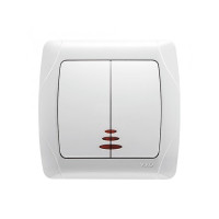 Вимикач VI-KO Carmen білий 2кл з підсвіткою