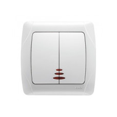 Вимикач VI-KO Carmen білий 2кл з підсвіткою