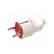 Вилка штепсельна EL-BI з заземленням біло-червона