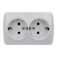 Розетка ALSU двойна з заземленням