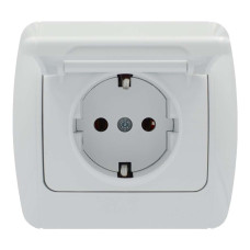Розетка EL-BI одинарна з кришкою