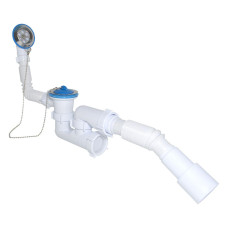 Сифон ТМ "Waterstal" для ванни регульований з переливом, з гнучкою трубою