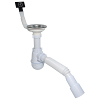 Сифон «Waterstal» 3 1/2" 40 з переливом, гнучкою трубою